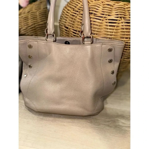 Furla Women's Taupe Convertible Leather Tote Bag with Zippered Pocket - Picture 1 of 13
